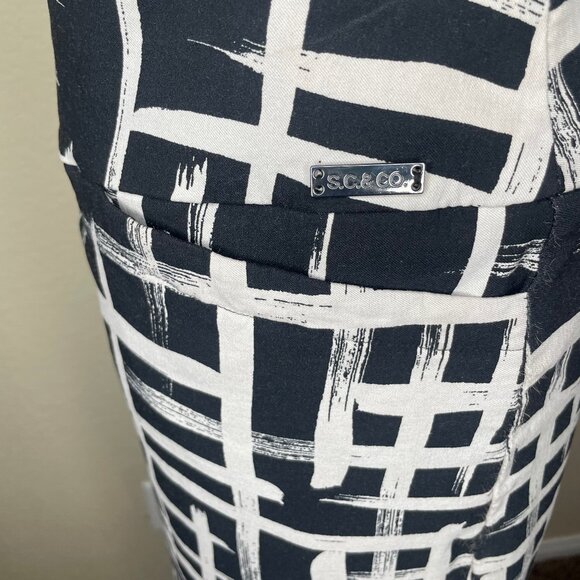 S.C. & Co. Women's Black Ivory Abstract Tummy Control Pocket Skort Skirt Sz XL - Picture 5 of 11
